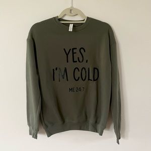 NEW | XS, Military Green, Cotton Crewneck Pullover